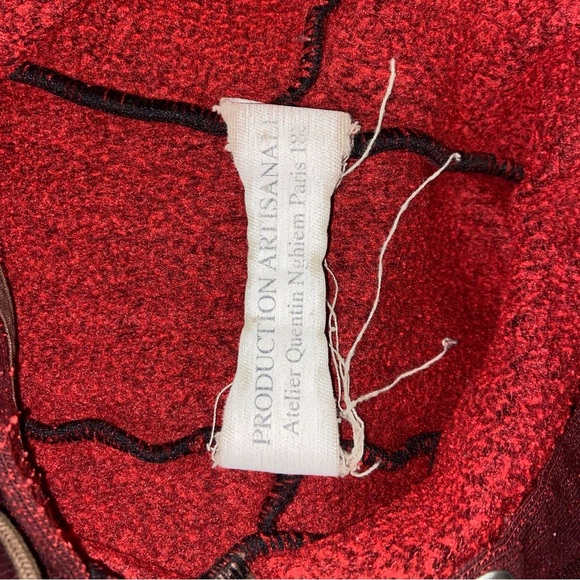 Men's Burgundy Retro Hoodie - Picture 4 of 5